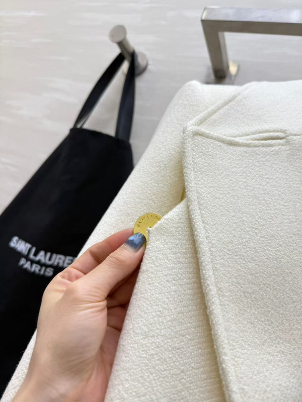 YSL Double-Breasted Coat Wool 427452