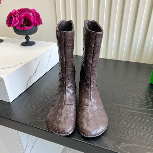 BV 26S Atomic Boots Intrecciato Dark Brown Leather 136464