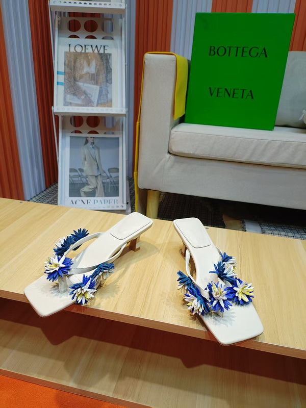 BV Riva Thong Floral Sandals 5CM Leather 139865