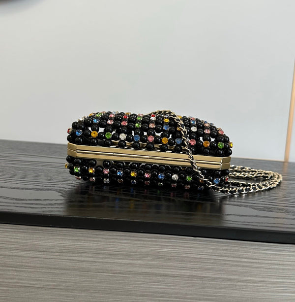 CC Cruise Evening Clutch 17cm Pearl Multicolor Crystal Rhinestones