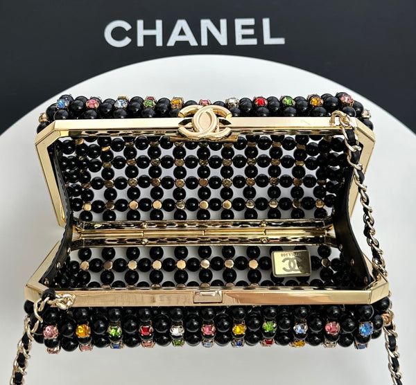 CC Cruise Evening Clutch 17cm Pearl Multicolor Crystal Rhinestones