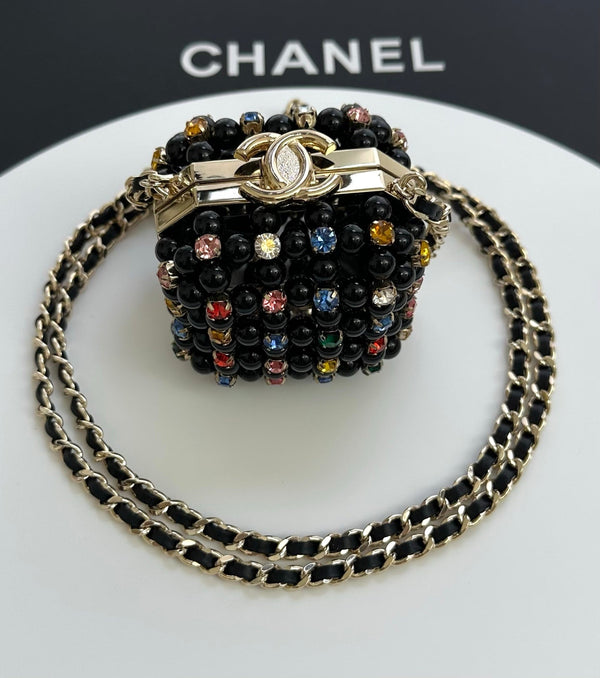 CC Cruise Mini Evening Bag 8cm Pearl Multicolor Crystal Rhinestones 01