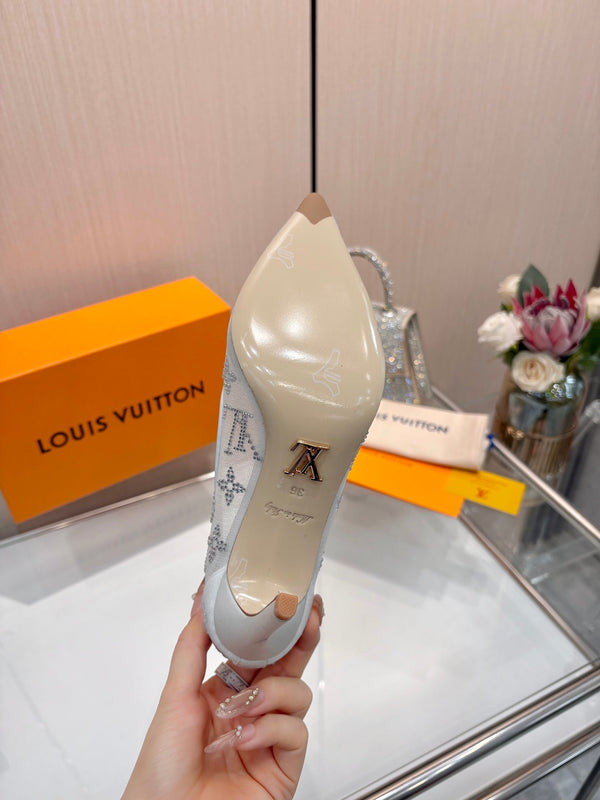 LV 2026 Gala Pumps 10cm Rhinestone Mesh 140736