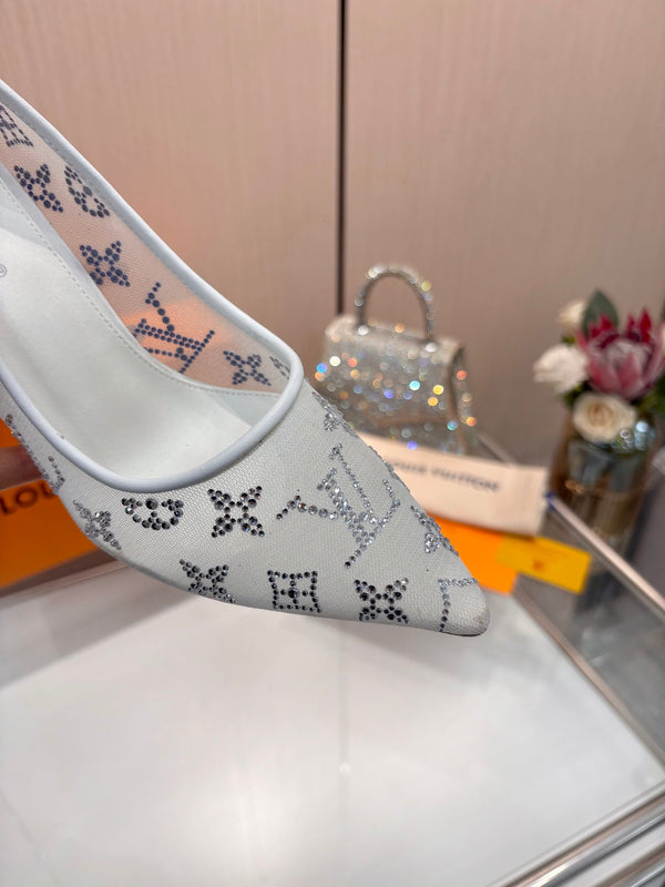 LV 2026 Gala Pumps 10cm Rhinestone Mesh 140736