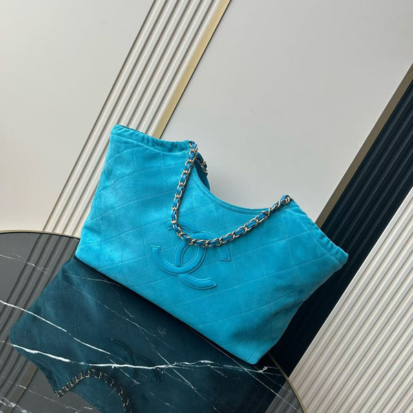 CC 26B Shopping Bag 55CM Blue Suede Calfskin 6474