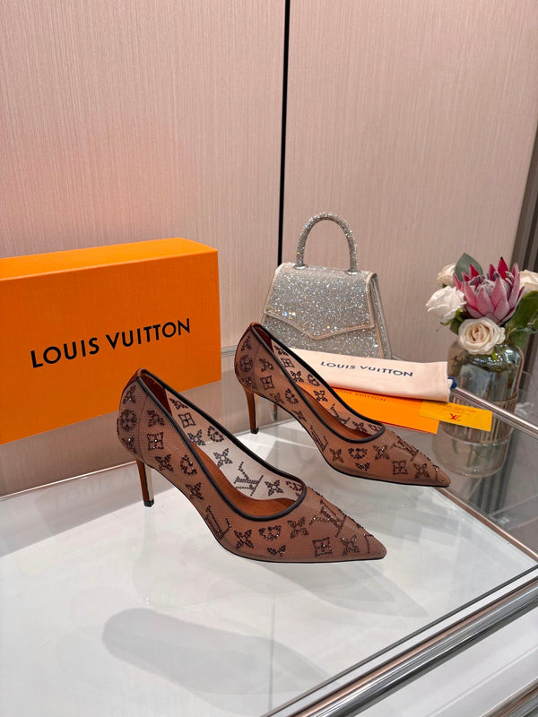 LV Gala 2026 Pumps Monogram Strass Mesh 6.5cm 140725