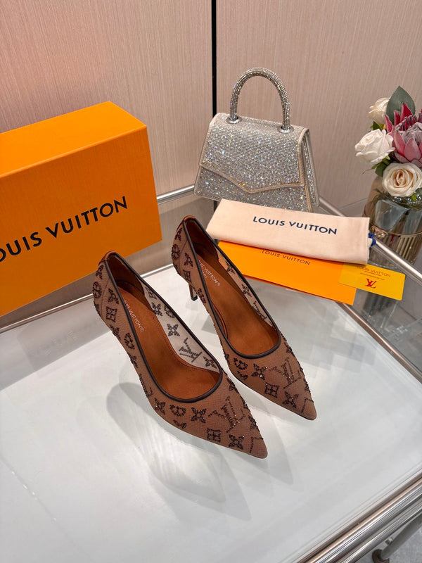 LV Gala 2026 Pumps Monogram Strass Mesh 6.5cm 140725