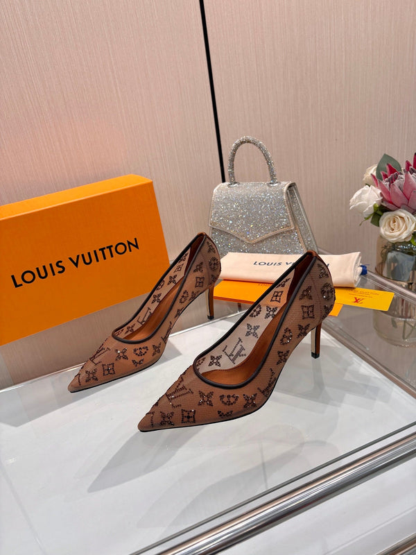 LV Gala 2026 Pumps Monogram Strass Mesh 6.5cm 140725