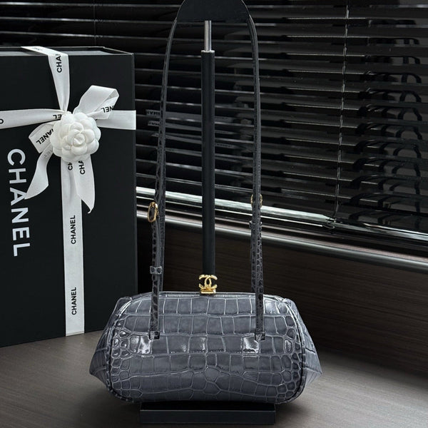 CC 26S Clutch with Leather Strap 28cm Crocodile-Embossed Calfskin