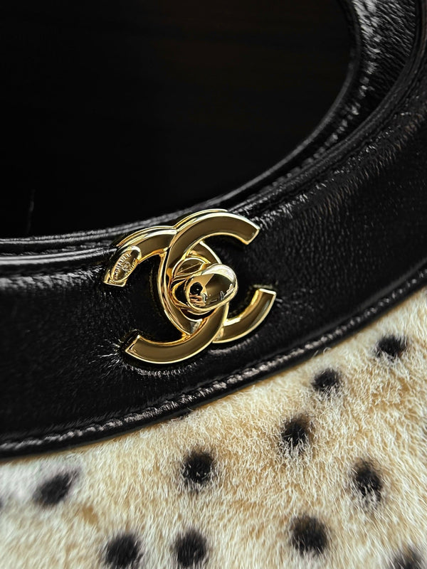 Chanel 26M Mini 31 Shopping Bag 32cm Black Spotted Pony Hair & Lambskin