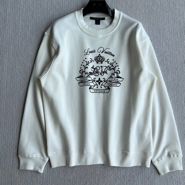 LV 26S Flocked Signature Sweater Crest Logo Cotton 434548