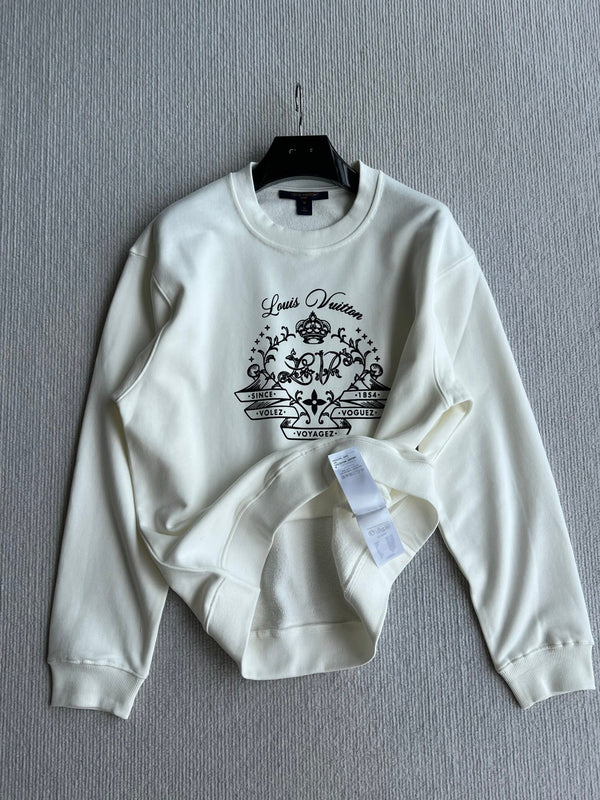 LV 26S Flocked Signature Sweater Crest Logo Cotton 434548