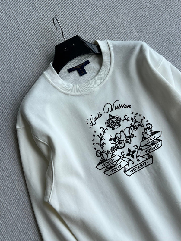 LV 26S Flocked Signature Sweater Crest Logo Cotton 434548