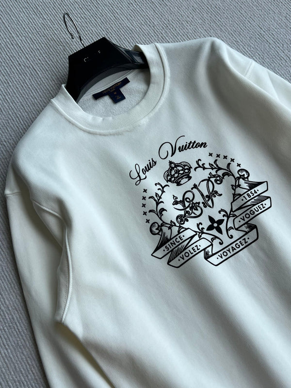 LV 26S Flocked Signature Sweater Crest Logo Cotton 434548