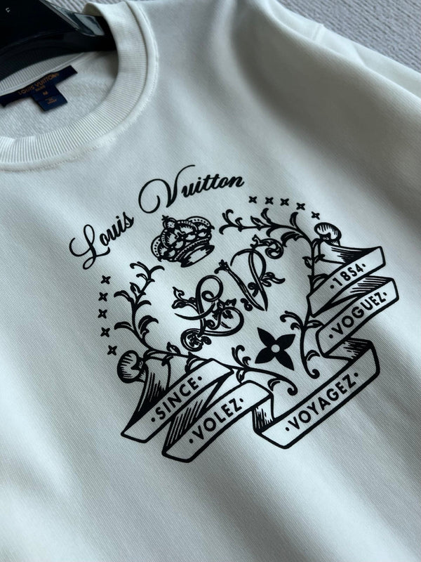 LV 26S Flocked Signature Sweater Crest Logo Cotton 434548