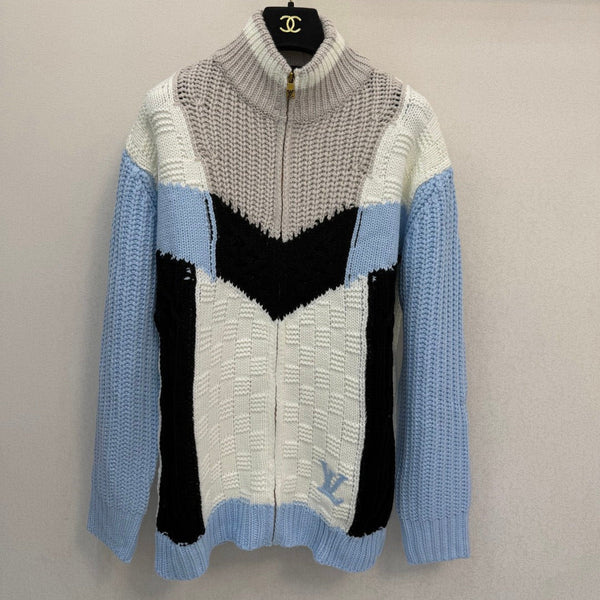 LV 26S Knitted Signature Tracktop Damier Colorblock Wool 433518