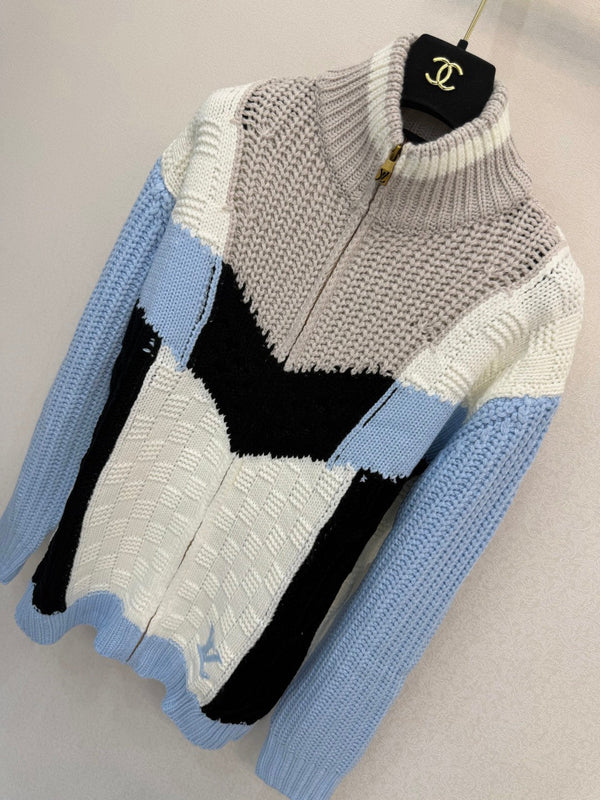 LV 26S Knitted Signature Tracktop Damier Colorblock Wool 433518