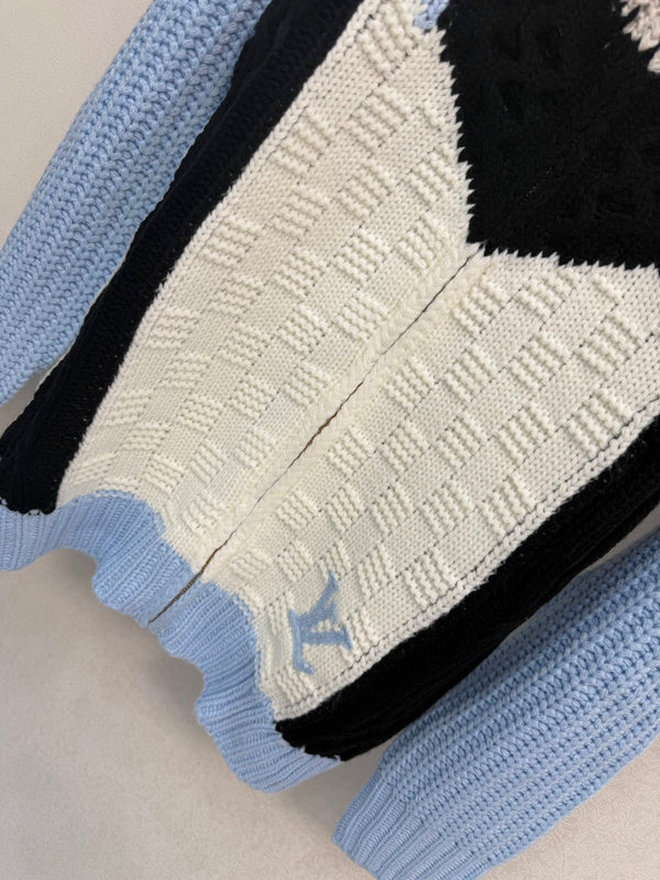 LV 26S Knitted Signature Tracktop Damier Colorblock Wool 433518