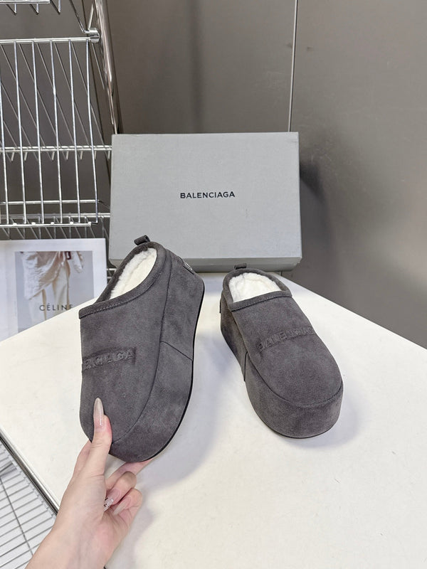 BLC Platform Slides Suede Genuine Fur 151385