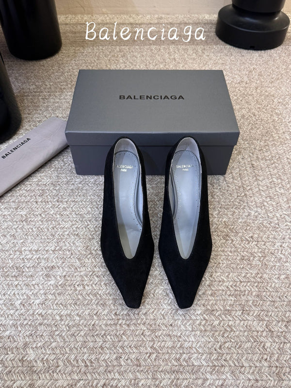 BLC Square Toe High Heels In Velvet 151382
