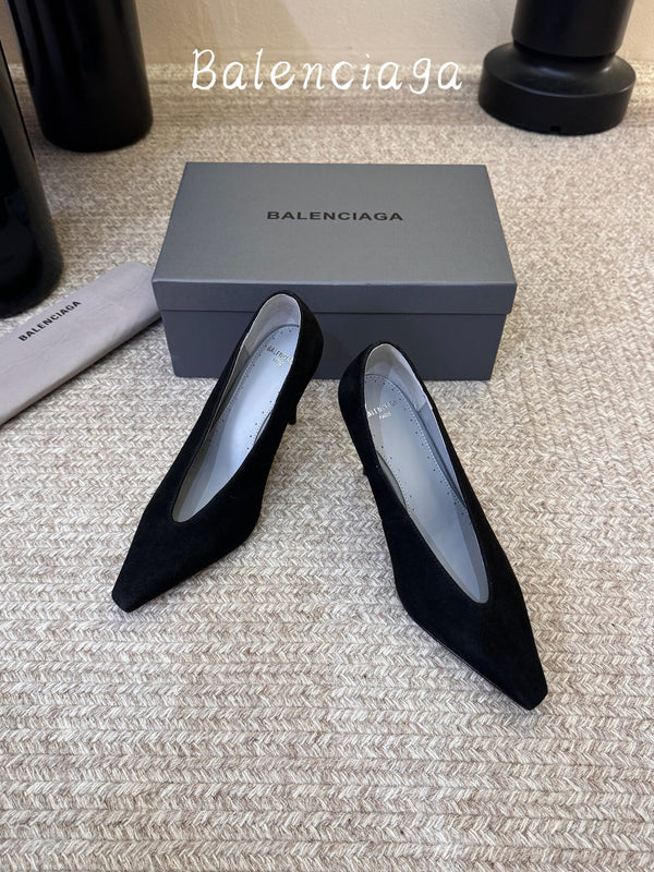 BLC Square Toe High Heels In Velvet 151382