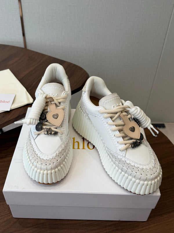 CHLOE 26SS Platform Sneakers Casual Shoes Cowhide 152700