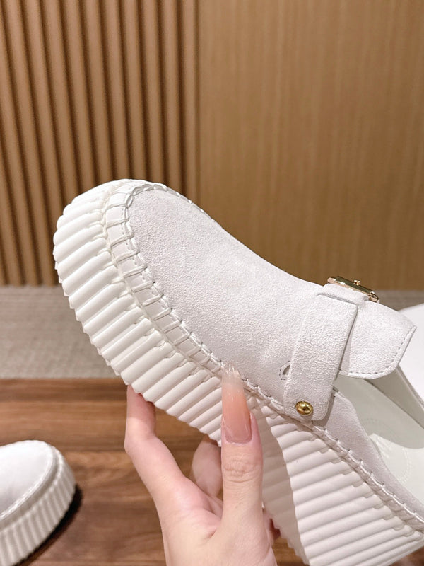 CHLOE New Platform Slip-on Sneakers Mule Style Cowhide 995274