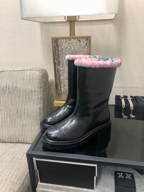 CC 2026 Icelandic Fur-Lined Tall Boots Genuine Leather 153217