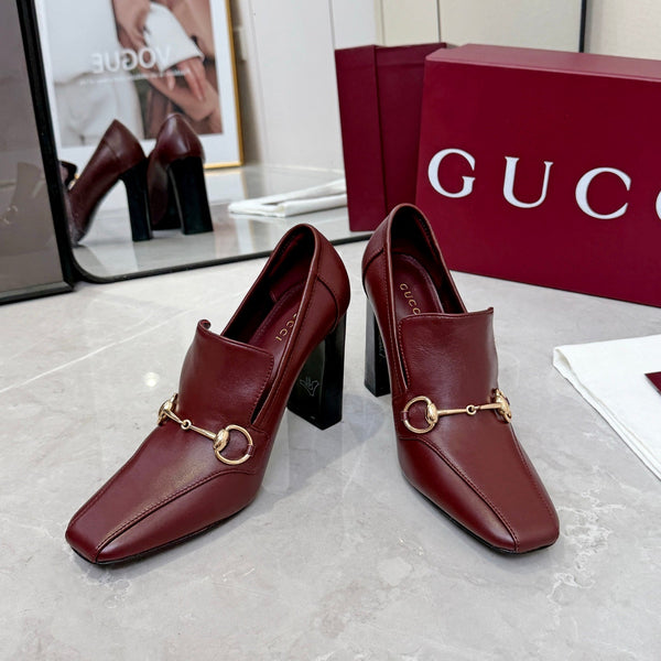 GG 26S Horsebit Loafers 10cm Block Heel Leather 157229