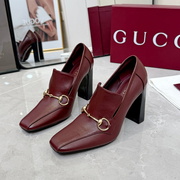 GG 26S Horsebit Loafers 10cm Block Heel Leather 157229
