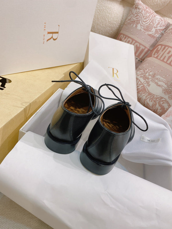 TR 26S Grant Ghillie Lace-Up Loafers Almond-Toe Leather 156143
