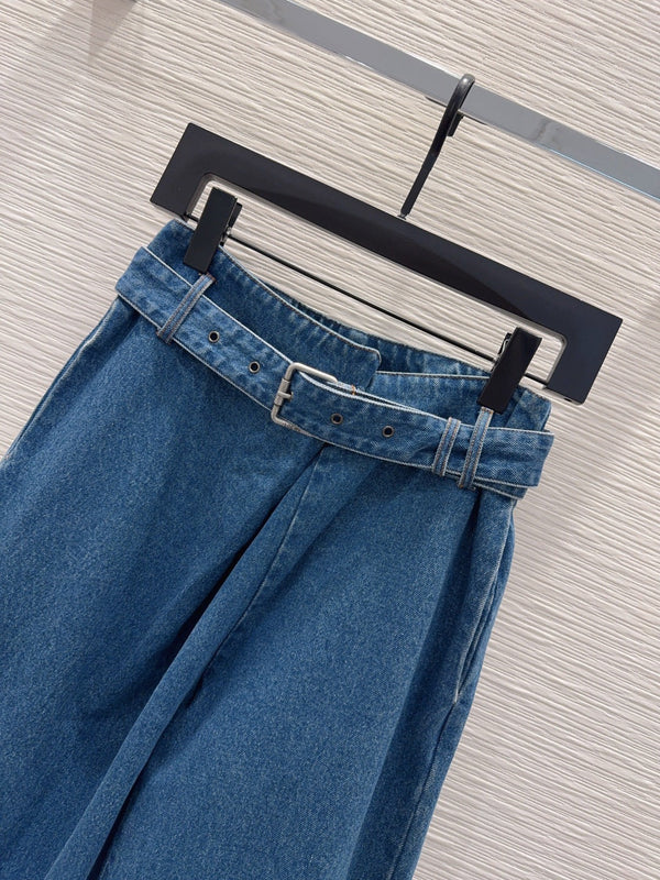 LW 26S Denim Jacket & Wide-Leg Trousers Set Blue Cotton 436686