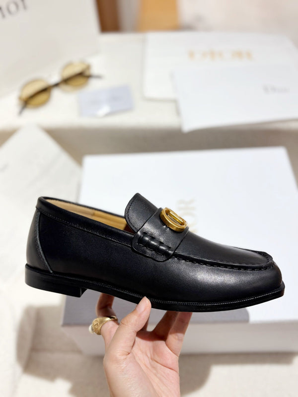 CD Chrono Loafer Signature D-Buckle Black Premium Leather 157551