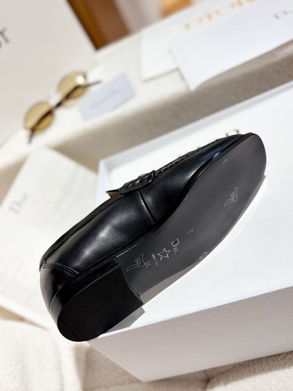 CD Chrono Loafer Signature D-Buckle Black Premium Leather 157551