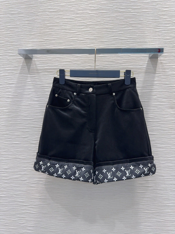 LV 26FW Velvet Shorts Vintage Casual Polyester 436415