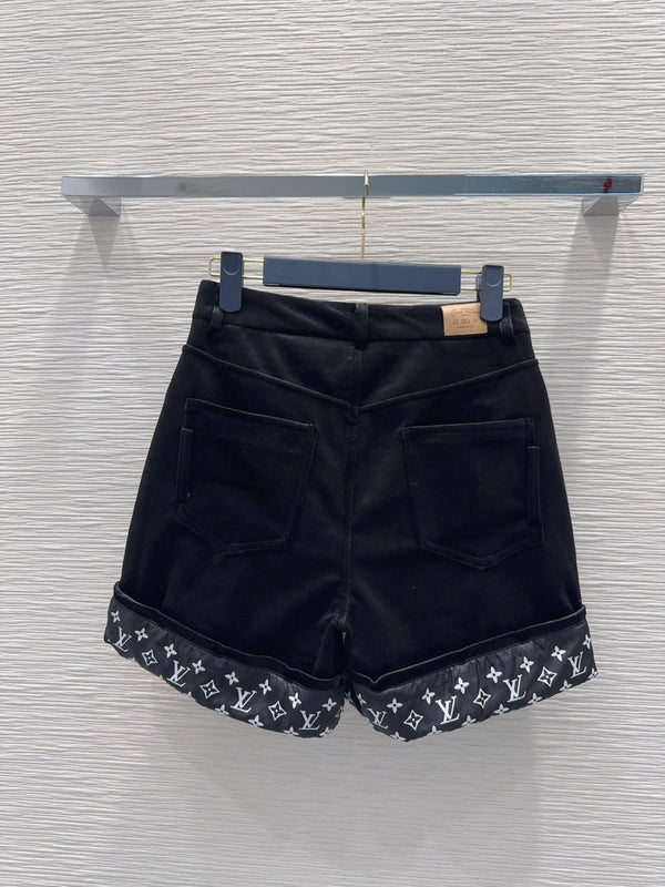 LV 26FW Velvet Shorts Vintage Casual Polyester 436415