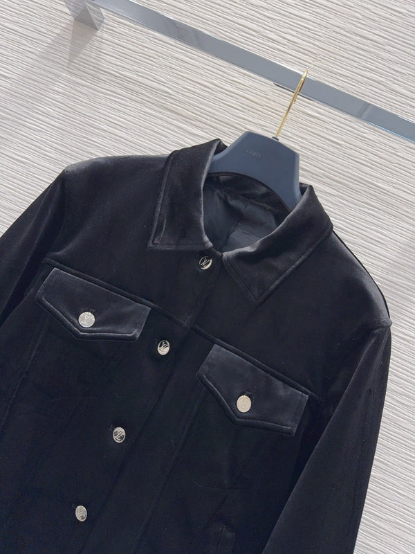 LV 26FW Velvet Jacket Vintage Casual Polyester 436407