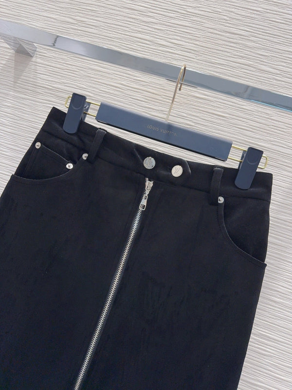 LV 26FW Velvet Skirt Vintage Casual Polyester 436401