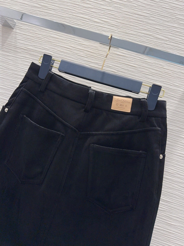 LV 26FW Velvet Skirt Vintage Casual Polyester 436401