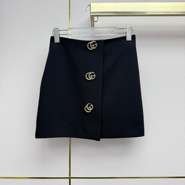 GG 26SS Mini Skirt Double G Metal Buttons 437645