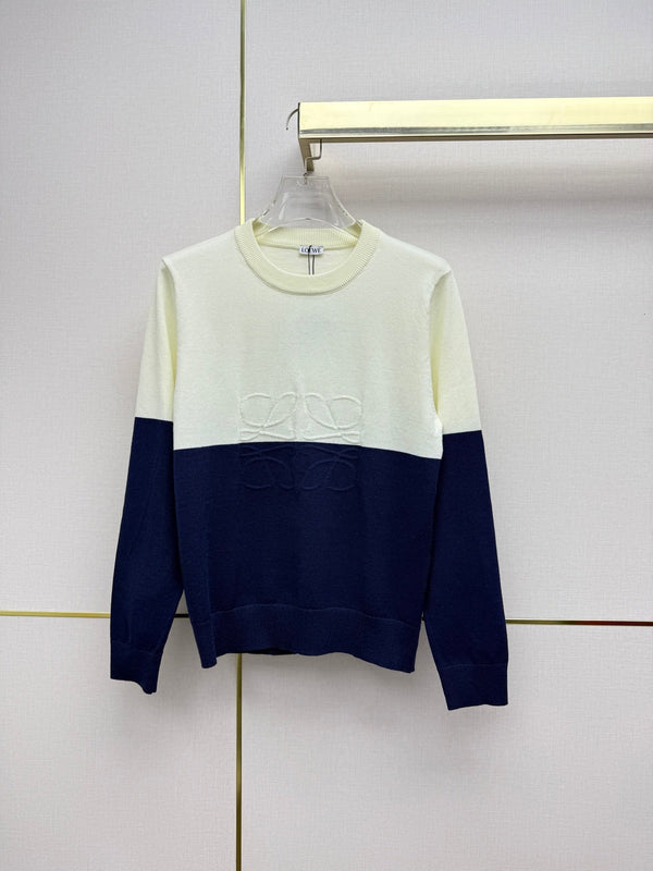 LW 26SS Colorblock Knit Sweater Embossed Anagram Logo Wool 437561