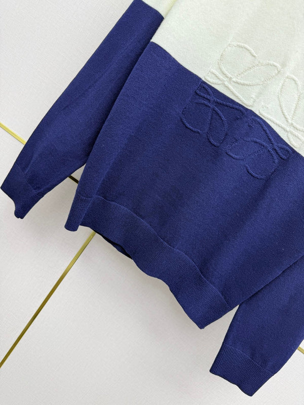 LW 26SS Colorblock Knit Sweater Embossed Anagram Logo Wool 437561