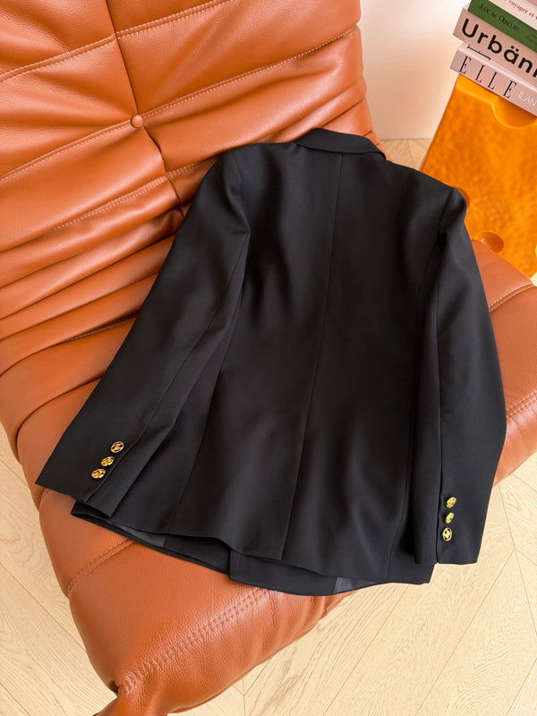 CC 26AW Triomphe Embroidered Double-Breasted Blazer Black Polyester 438629