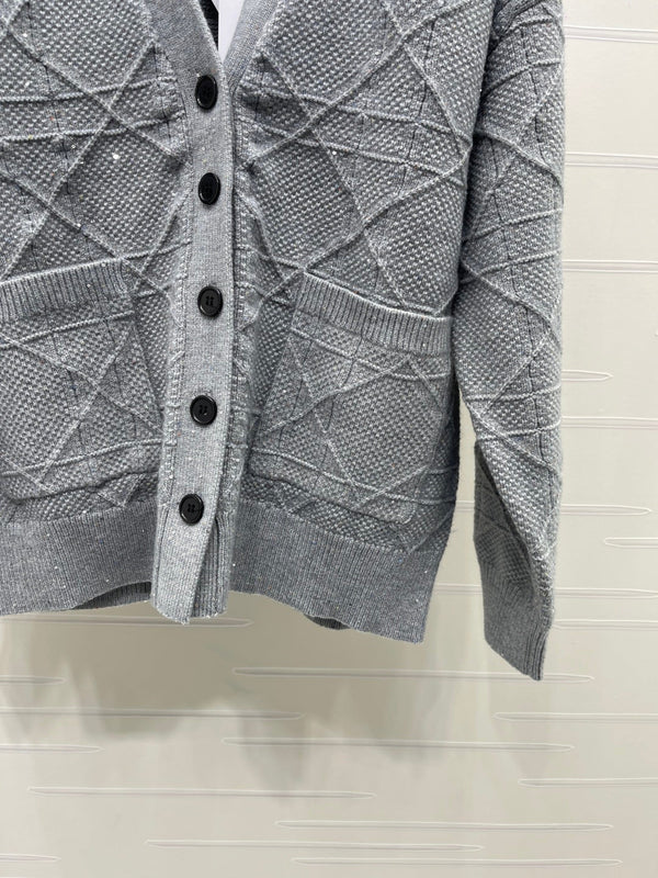 CD 26FW Diamond-Pattern Knit Cardigan Wool 439848