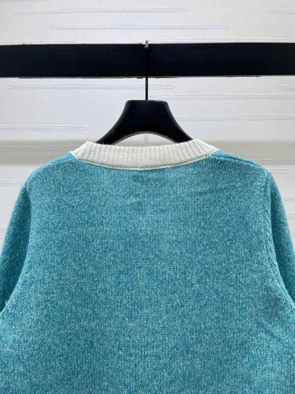 CC 26FW V-Neck Knit Cardigan Turquoise Wool 439837