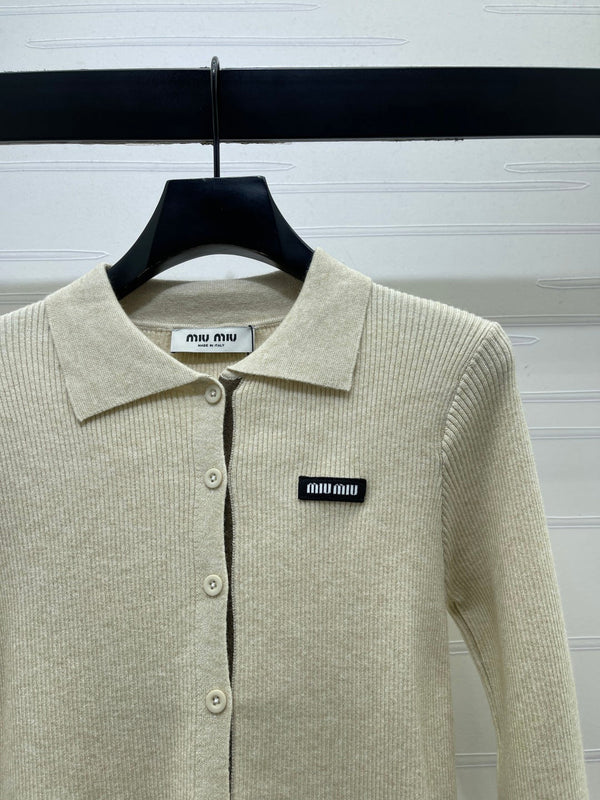 Miu 26sKnitted Polo Top Wool 439817