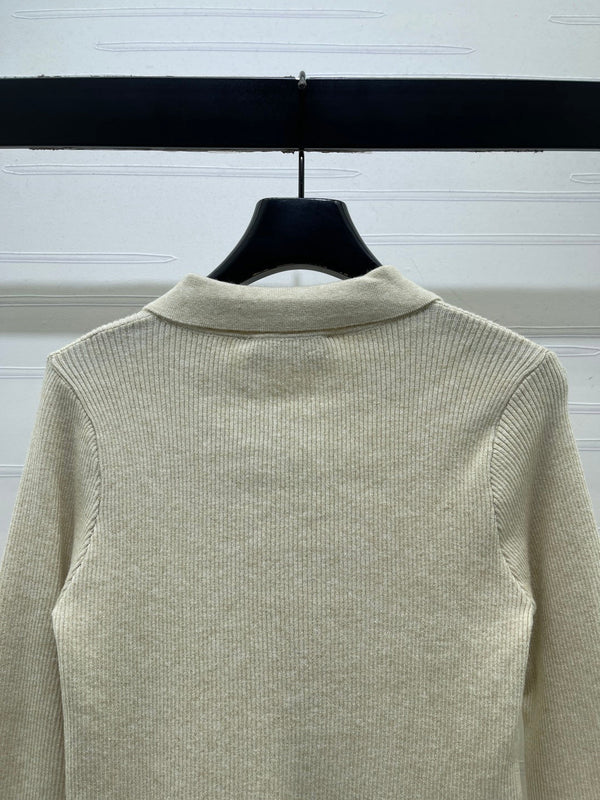 Miu 26sKnitted Polo Top Wool 439817