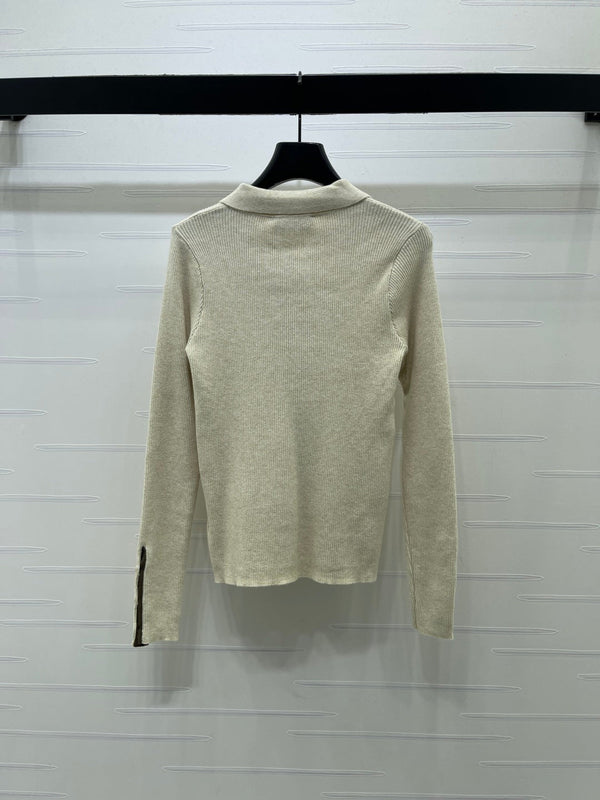 Miu 26sKnitted Polo Top Wool 439817