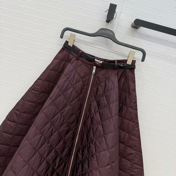 Prad Quilted A-Line Long Skirt Polyester 440522