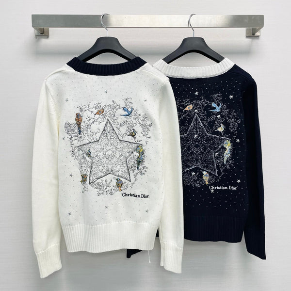 CD 26FW V-Neck Logo-Embroidered Knit Cardigan Wool 440377